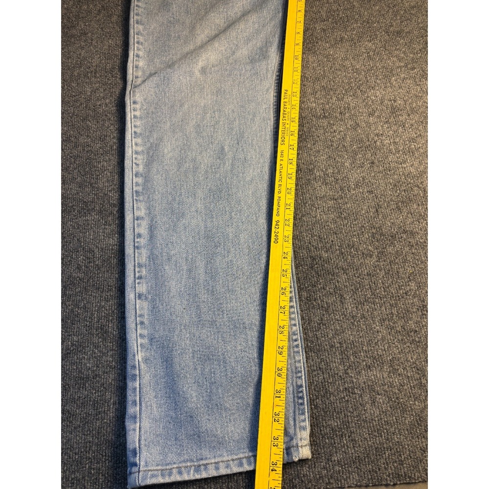 Wrangler Straight Jeans Mens 36x34 Blue Denim Low Waist High Rise Medium Wash - Picture 4 of 10